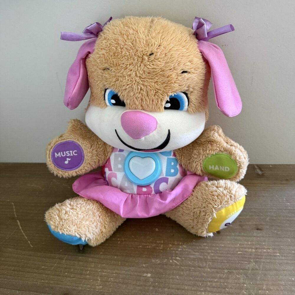 Fisher-Price Laugh & Learn Smart Stages interactive Puppy Plush Pink Plush Toy